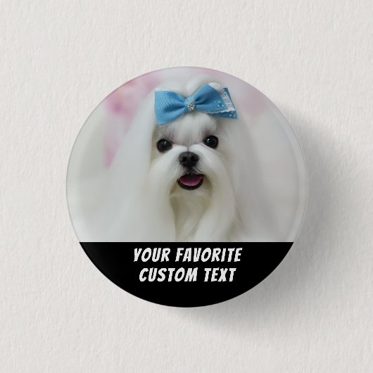 Personalisiertes Foto- und Textdesign in kleiner s Button (Vorderseite)