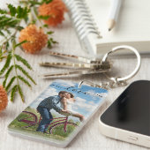 Personalisiertes Foto- und Textfoto-Collage Schlüsselanhänger (Vorderseite rechts)