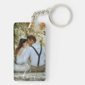 Personalisiertes Foto- und Textfoto-Collage Schlüsselanhänger (Rückseite)