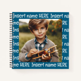 Personalisiertes Foto und Titel All Occasion Blue Notizblock