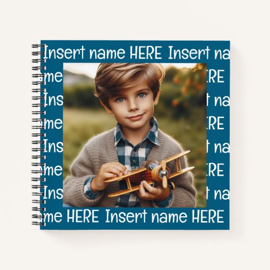 Personalisiertes Foto und Titel All Occasion Blue Notizblock (Vorderseite)