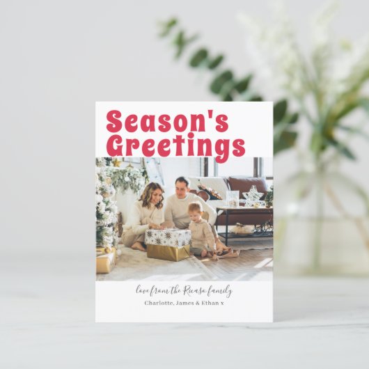 Personalisiertes Foto und Weihnachtskarte (Stehend Vorderseite)