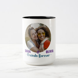 PERSONALISIERTES FOTO UNI FREUNDE FÜR GIFT ZWEIFARBIGE TASSE