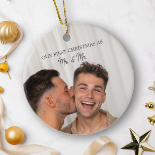 Personalisiertes Foto Unser erstes Weihnachtsfest Keramik Ornament