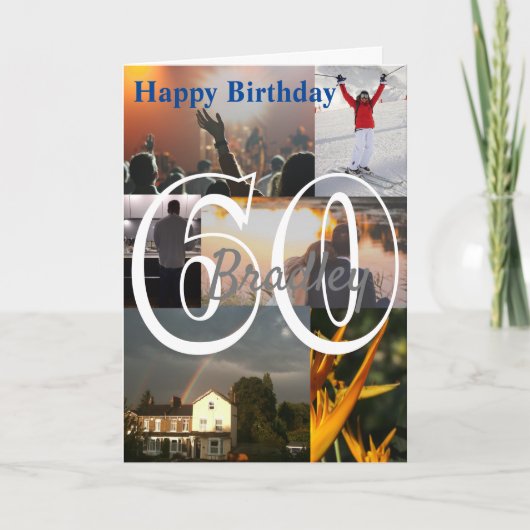 Personalisiertes Foto Upload 60. Geburtstag Karte (Vorderseite)