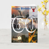 Personalisiertes Foto Upload 60. Geburtstag Karte (Gelbe Blume)