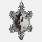 Personalisiertes Foto Upload Design Eigene Weihnac Schneeflocken Zinn-Ornament (Links)