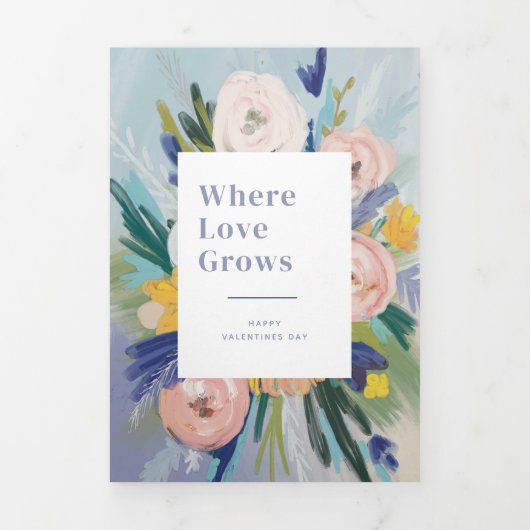 Personalisiertes Foto Valentine zusammenwachsen Dreifach Gefaltete Urlaubskarte (Cover)