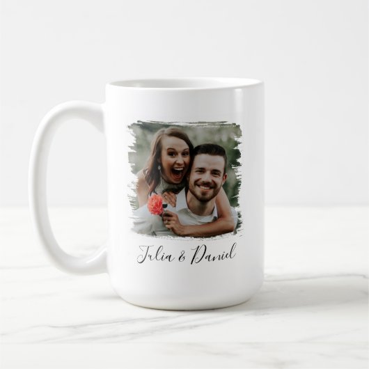 Personalisiertes Foto Valentinstag 15 oz Kaffeetasse (Links)