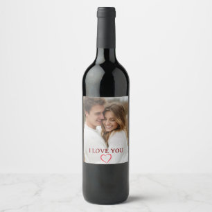Personalisiertes Foto Valentinstag Wein Etikett