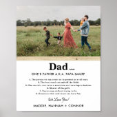 Personalisiertes Foto Vatertagsgeschenk Poster (Vorne)