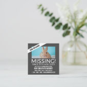 Personalisiertes Foto, Vermisst, verlorene Pet Car Quadratische Visitenkarte (Stehend Vorderseite)