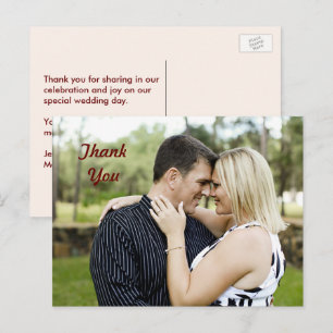 Personalisiertes Foto Vielen Dank Postkarte