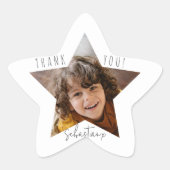 Personalisiertes Foto Vielen Dank Stern-Aufkleber (Vorderseite)