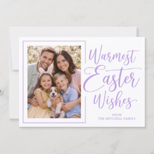 Personalisiertes Foto Violett auf Weiß Frohe Oster Feiertagskarte