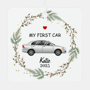 Personalisiertes Foto vom ersten Auto, mein neues Ornament Aus Metall