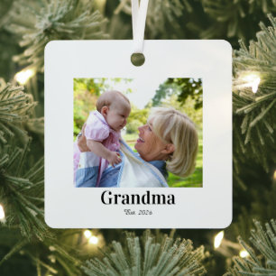 Personalisiertes Foto vom ersten Weihnachten der O Ornament Aus Metall