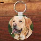 Personalisiertes Foto von Begleitern und Text-Hund Schlüsselanhänger (Vorderseite)