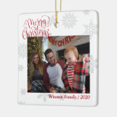 Personalisiertes Foto von benutzerdefinierten Text Keramikornament (Links)