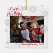 Personalisiertes Foto von benutzerdefinierten Text Keramikornament (Rückseite)