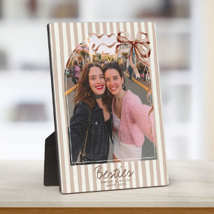 Personalisiertes Foto von besten Freunden in erdig Fotoplatte