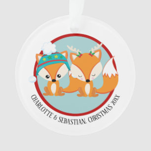 Personalisiertes Foto von Christmas Red Fox Ornament