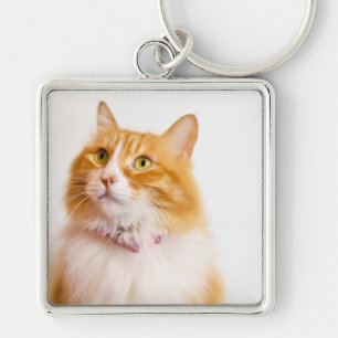 Personalisiertes Foto von einer roten Katze mit in Schlüsselanhänger