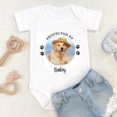 Personalisiertes Foto von Hunden geschützt Baby Strampler