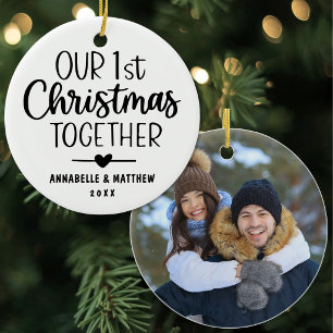 Personalisiertes Foto von unserem ersten gemeinsam Keramik Ornament