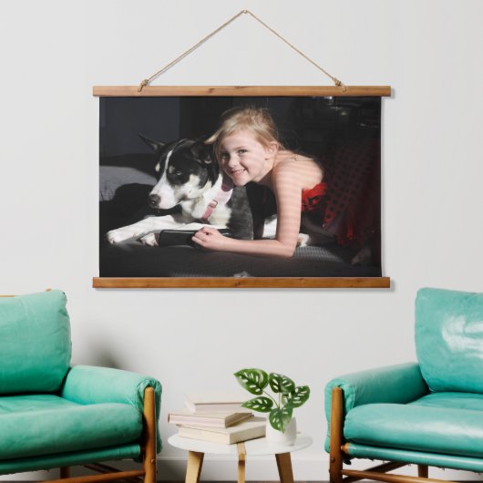 Personalisiertes Foto Wandteppich Mit Holzrahmen (Wohnzimmer)