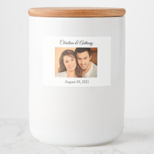 Personalisiertes Foto Wedding Jar Bevorzugung Labe Lebensmitteletikett