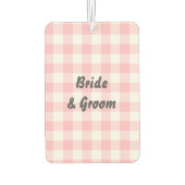 Personalisiertes Foto Wedding Pink Gingham Autolufterfrischer (Rückseite)