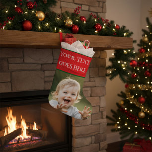 Personalisiertes Foto Weihnachten Benutzerdefinier Großer Weihnachtsstrumpf