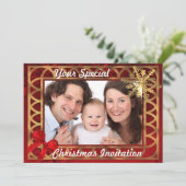 Personalisiertes Foto Weihnachten Einladung (Stehend Vorderseite)
