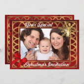 Personalisiertes Foto Weihnachten Einladung (Vorne/Hinten)