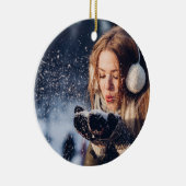 Personalisiertes Foto Weihnachten Keramik Ornament (Rechts)