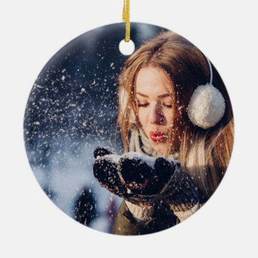 Personalisiertes Foto Weihnachten Keramik Ornament (Hinten)