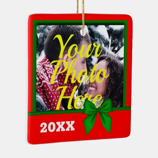 Personalisiertes Foto Weihnachten Keramikornament (Rechts)