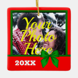 Personalisiertes Foto Weihnachten Keramikornament