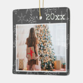 Personalisiertes Foto Weihnachten Keramikornament (Links)