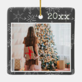 Personalisiertes Foto Weihnachten Keramikornament (Rückseite)