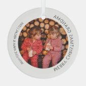 Personalisiertes Foto Weihnachten Ornament Aus Glas (Rückseite)
