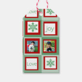 Personalisiertes Foto Weihnachten Rote und Grüne P Geschenkanhänger (Vorderseite)