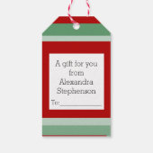 Personalisiertes Foto Weihnachten Rote und Grüne P Geschenkanhänger (Rückseite)