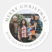 Personalisiertes Foto Weihnachten Runder Aufkleber (Vorderseite)