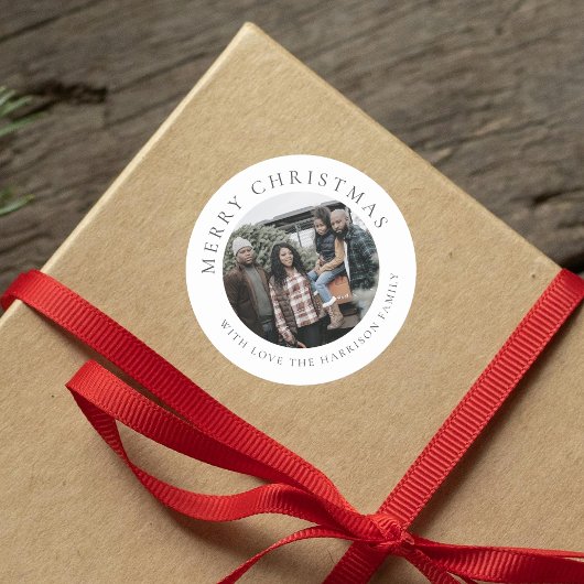 Personalisiertes Foto Weihnachten Runder Aufkleber