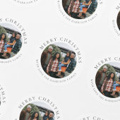 Personalisiertes Foto Weihnachten Runder Aufkleber