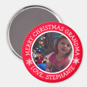 Personalisiertes Foto Weihnachten Schneeflocken Ma Magnet (Vorderseite/Rückseite)