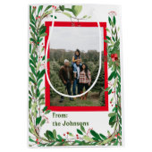Personalisiertes Foto Weihnachts-Monogramm Mittlere Geschenktüte (Vorderseite)
