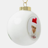 Personalisiertes Foto Weihnachtsball-Ornament Keramik Kugel-Ornament (Links)